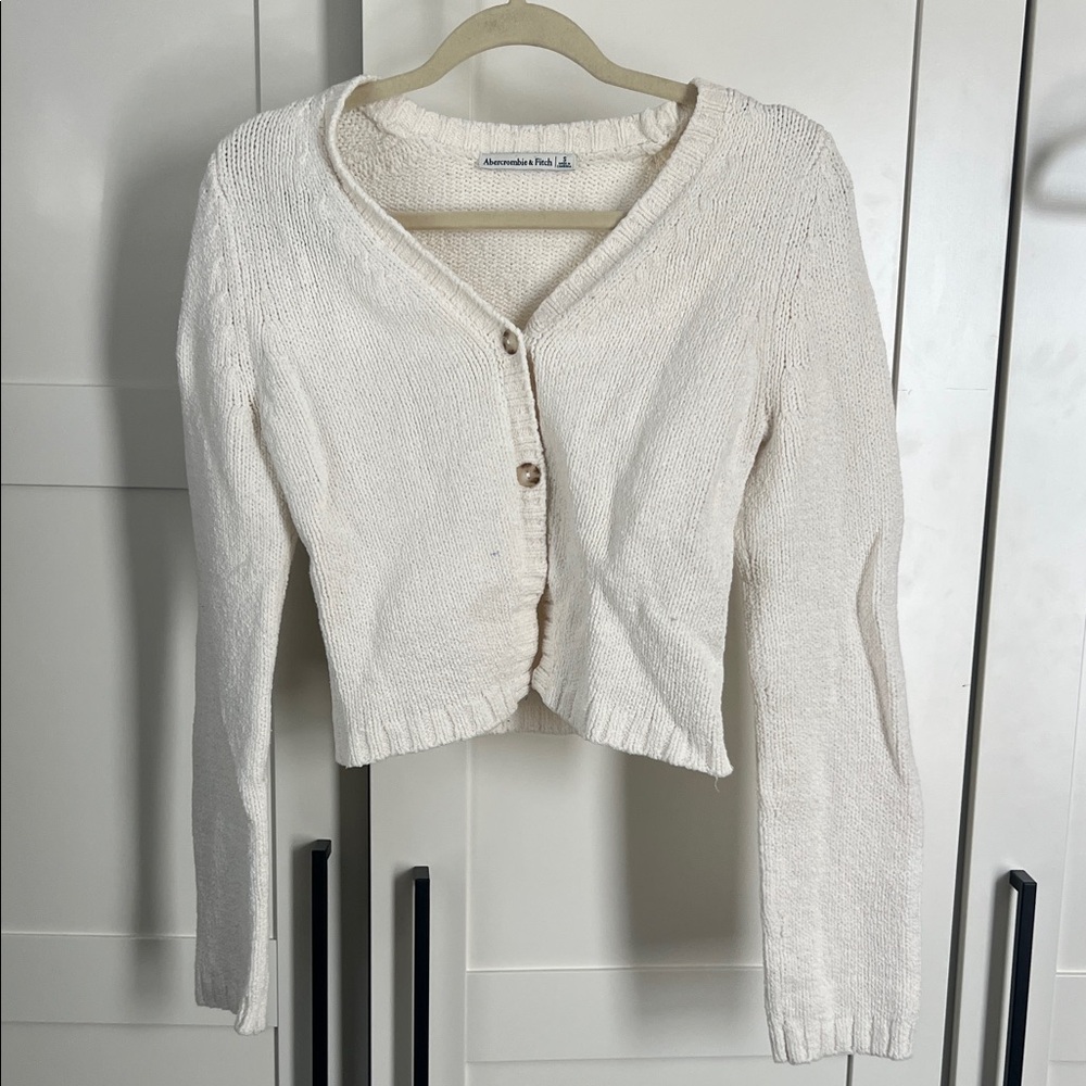 Abercrombie & Fitch Cream Cardigan Sweater